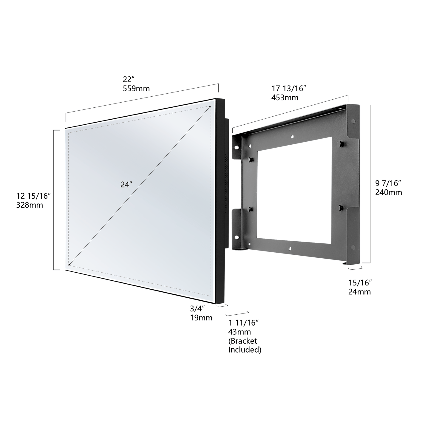 24-inch Smart Mirror TV – Waterproof Television for Bathroom with webOS, Netflix, Prime Video, Full HD 1080P