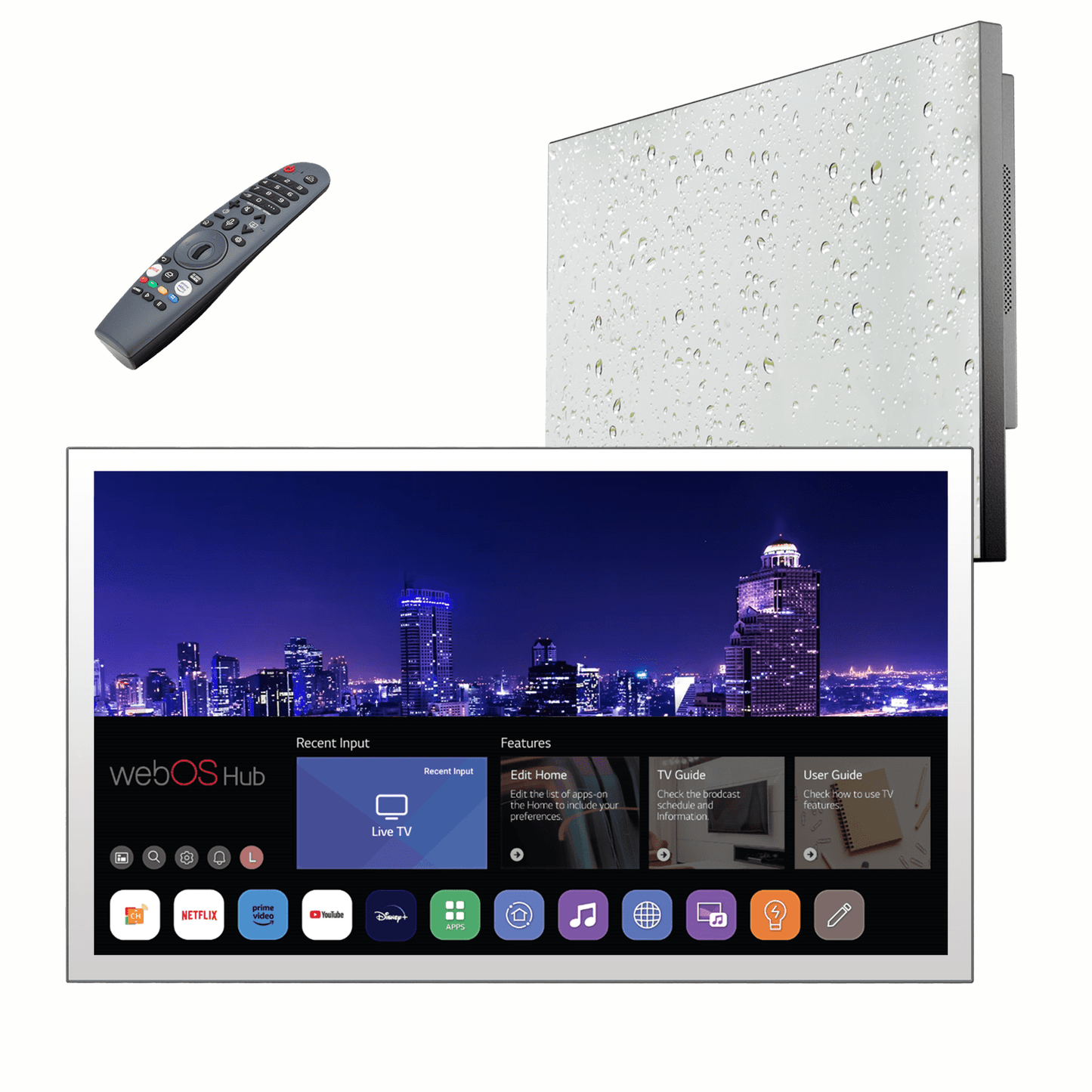 24-inch Smart Mirror TV – Waterproof Television for Bathroom with webOS, Netflix, Prime Video, Full HD 1080P
