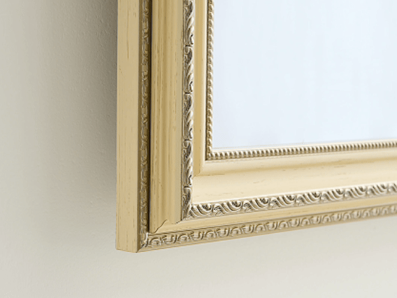 Soulaca 27" Decorative Ivory Framed Smart Mirror TV – Water Resistant, webOS, Multi-Scene Display (Fireplace, Art, Aquarium) for Home, Hallway, Hotel & Beyond-Soulaca