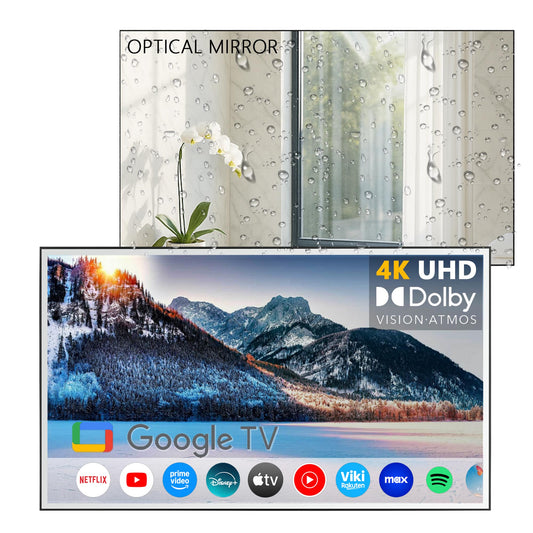 Soulaca 43 inches 4K Smart Mirror Google TV  Voice Control Waterproof IP65 Bathroom/Spa/Indoor Display