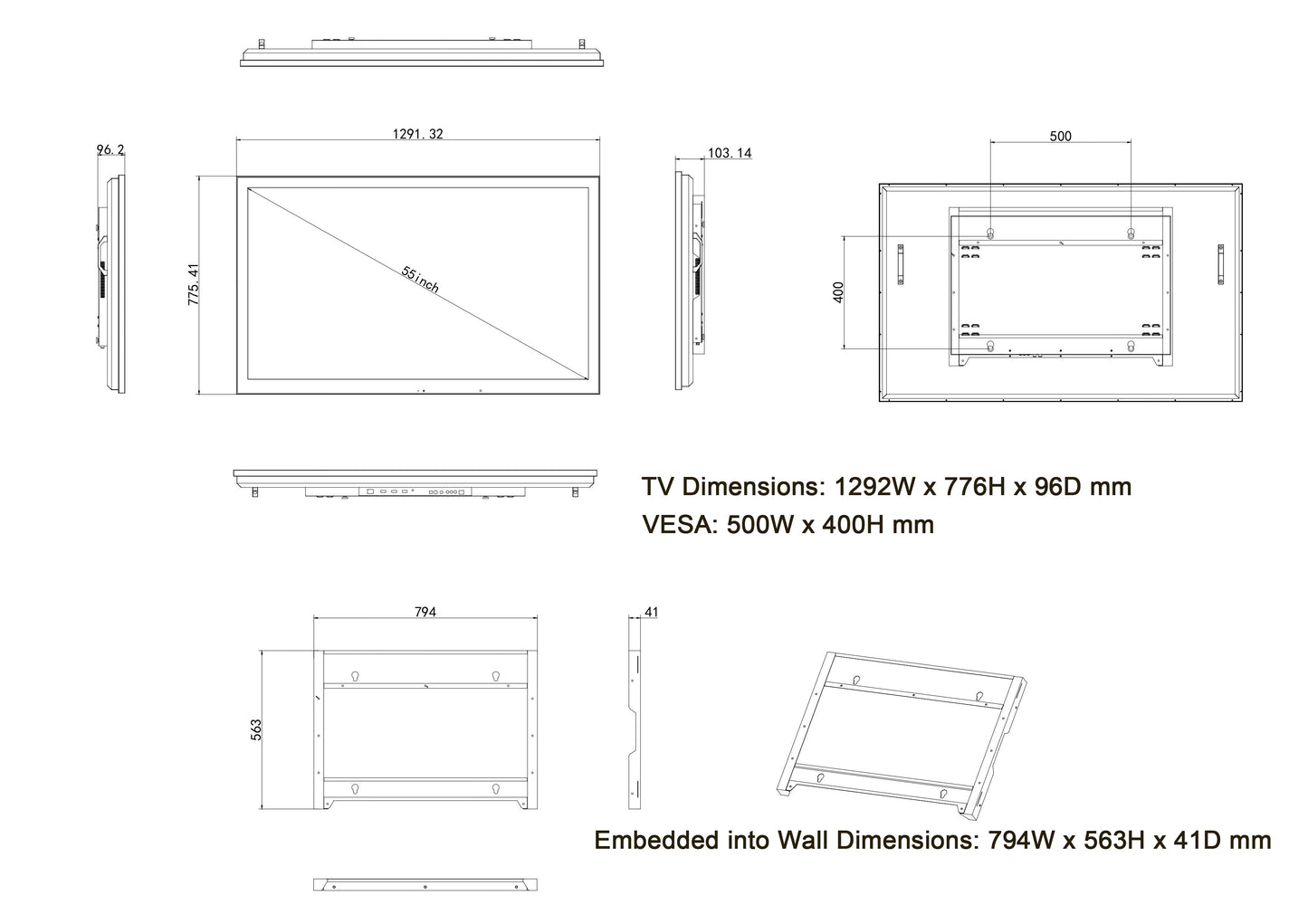 Soulaca 55 inches Waterproof Outdoor TV for Patio BBQ Entertainment webOS System Voice Control DTV Tuner-Soulaca