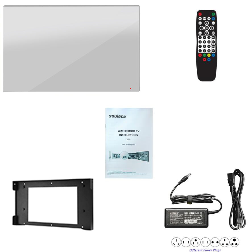Soulaca 22 inch Black Color Smart Bathroom LED TV Waterproof SPA Wifi Bluetooth ATSC DVB DTV-Soulaca