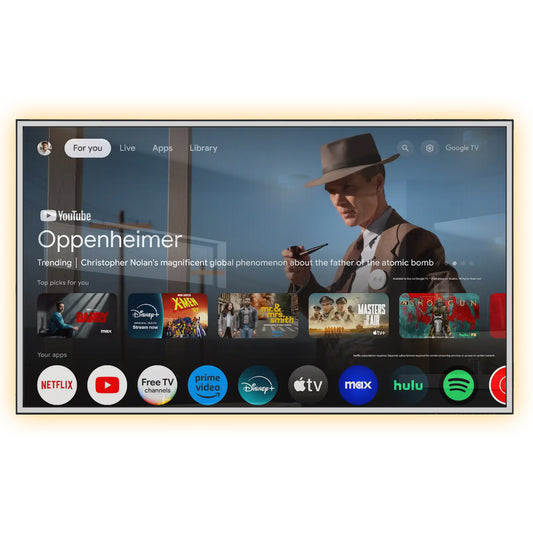 Soualca 43 inches Smart Mirror TV with LED Lights Google System 4K UHD Display DTV Voice Control-Soulaca
