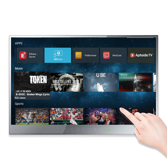 Soulaca 22 inch Touchscreen Bathroom Mirror Smart TV Waterproof with WiFi for SPA Shower Hotel-Soulaca
