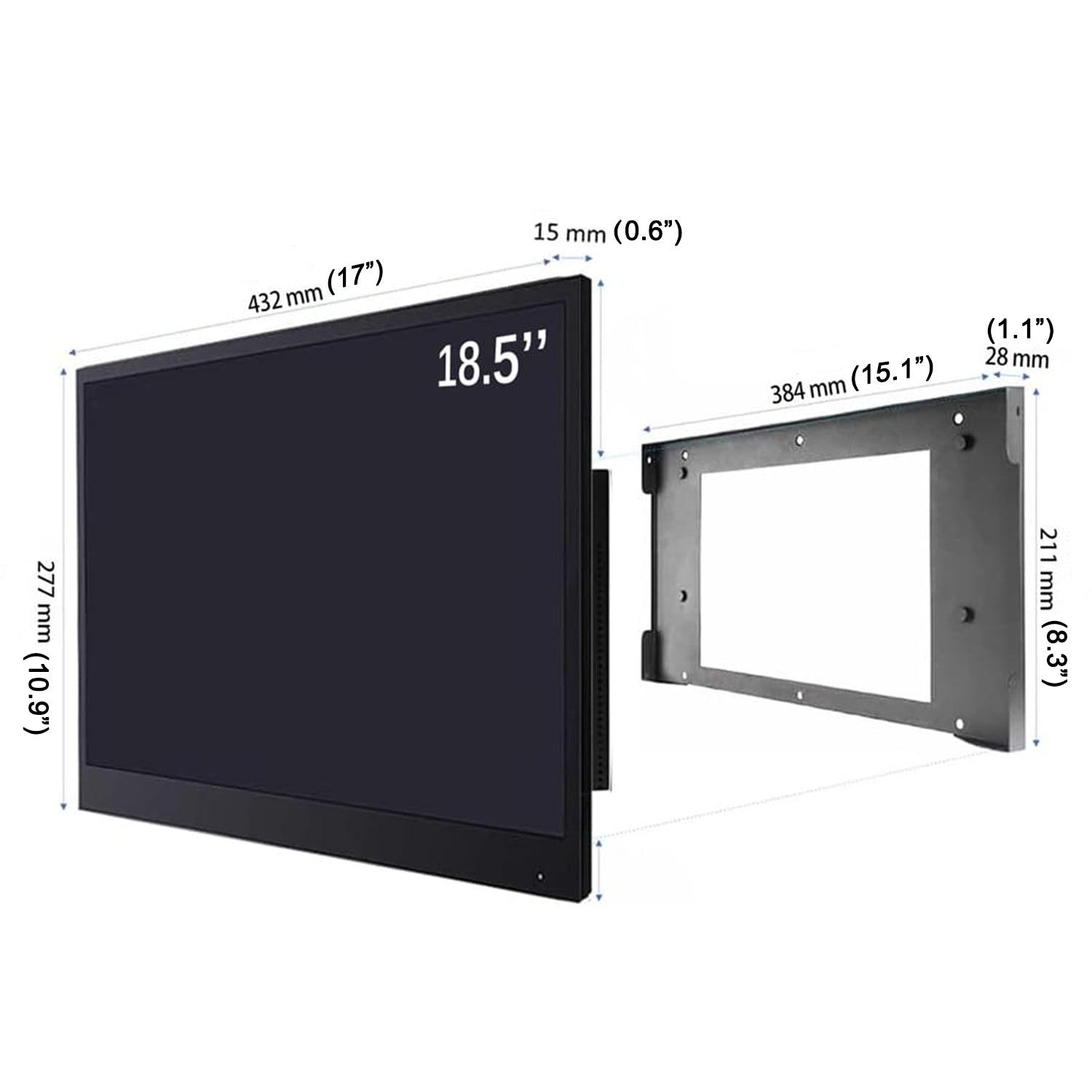 Soulaca 18.5 inches Smart Mirror LED Small TV with WiFi Bluetooth Waterproof Shower Television-Soulaca