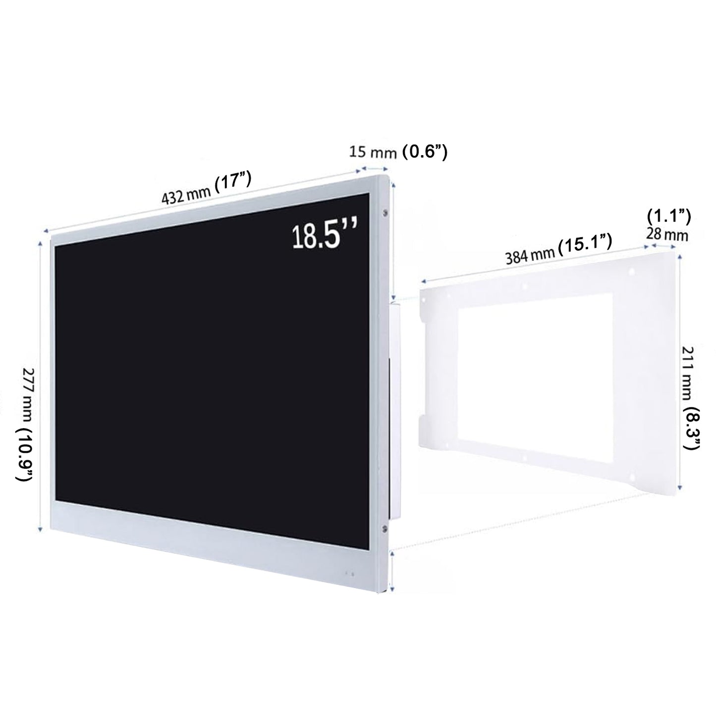 Soulaca 18.5 inches Smart Mirror LED Small TV with WiFi Bluetooth Waterproof Shower Television-Soulaca