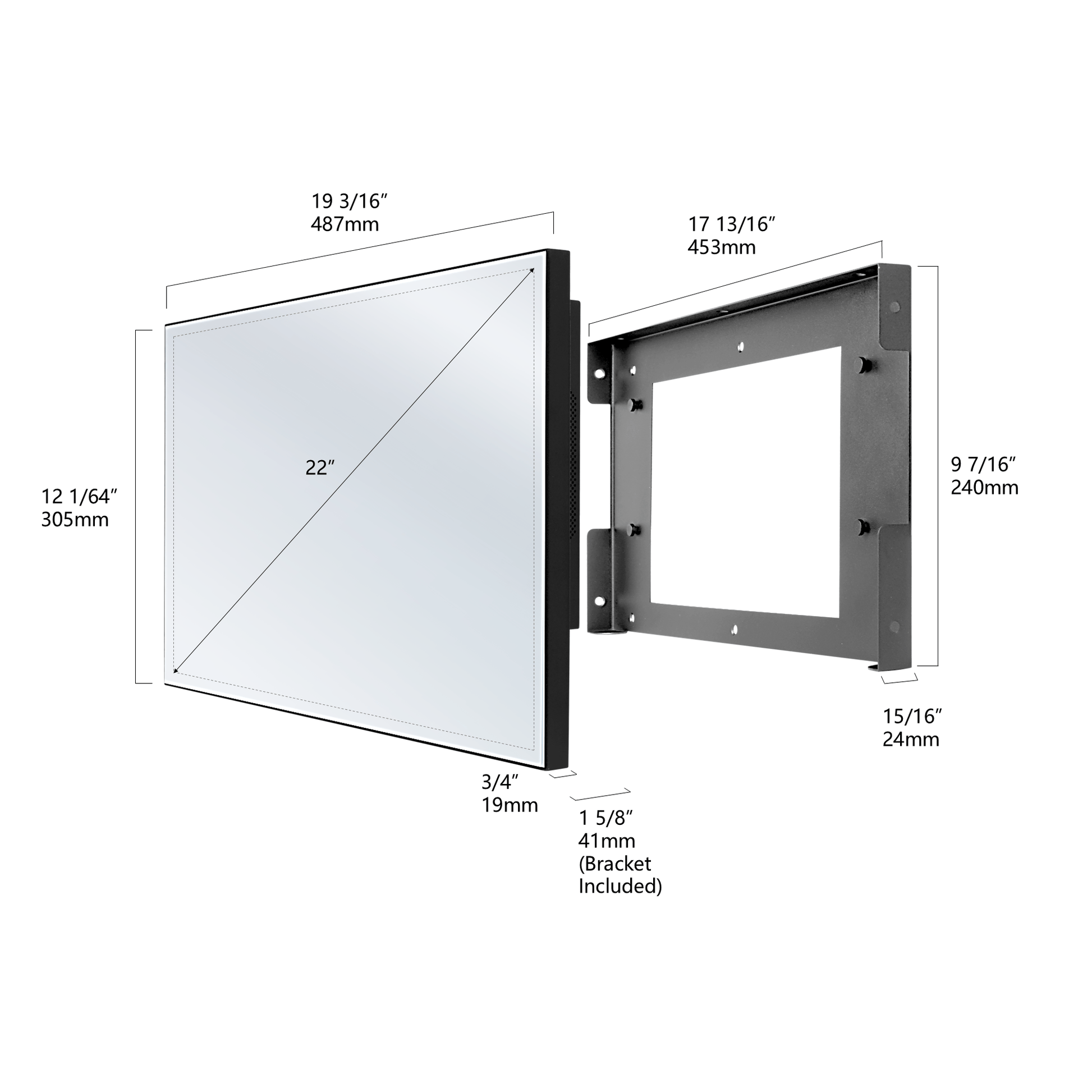 Soulaca 22 inch Waterproof Smart Mirror TV with webOS & Voice Control for Bathroom, Spa, Hotel, Kitchen-Soulaca
