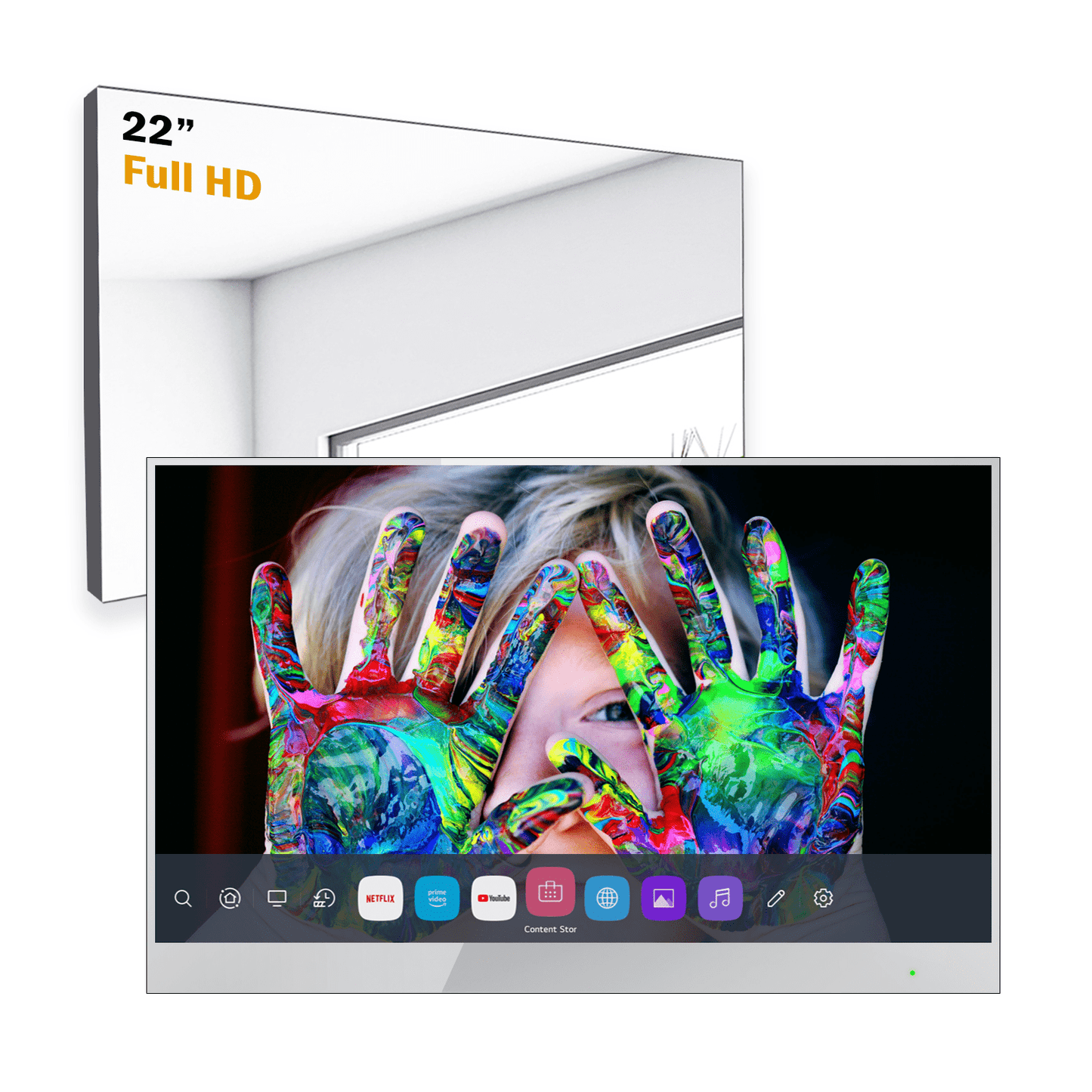 Soulaca 22 inch Waterproof Smart Mirror TV with webOS & Voice Control for Bathroom, Spa, Hotel, Kitchen-Soulaca