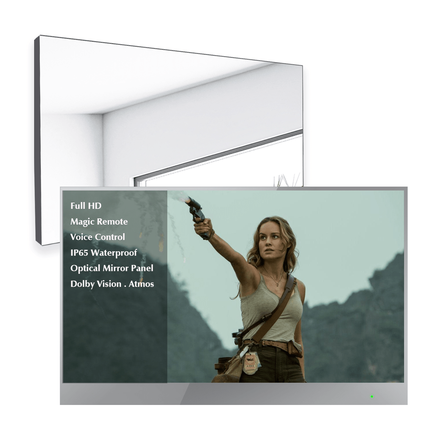 Soulaca 22 inch Waterproof Smart Mirror TV with webOS & Voice Control for Bathroom, Spa, Hotel, Kitchen-Soulaca