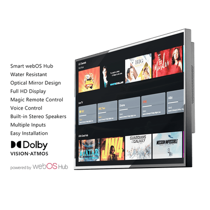 Soulaca 27″ Waterproof Smart Mirror TV – webOS & Voice Control, Built-in Tunner, FHD