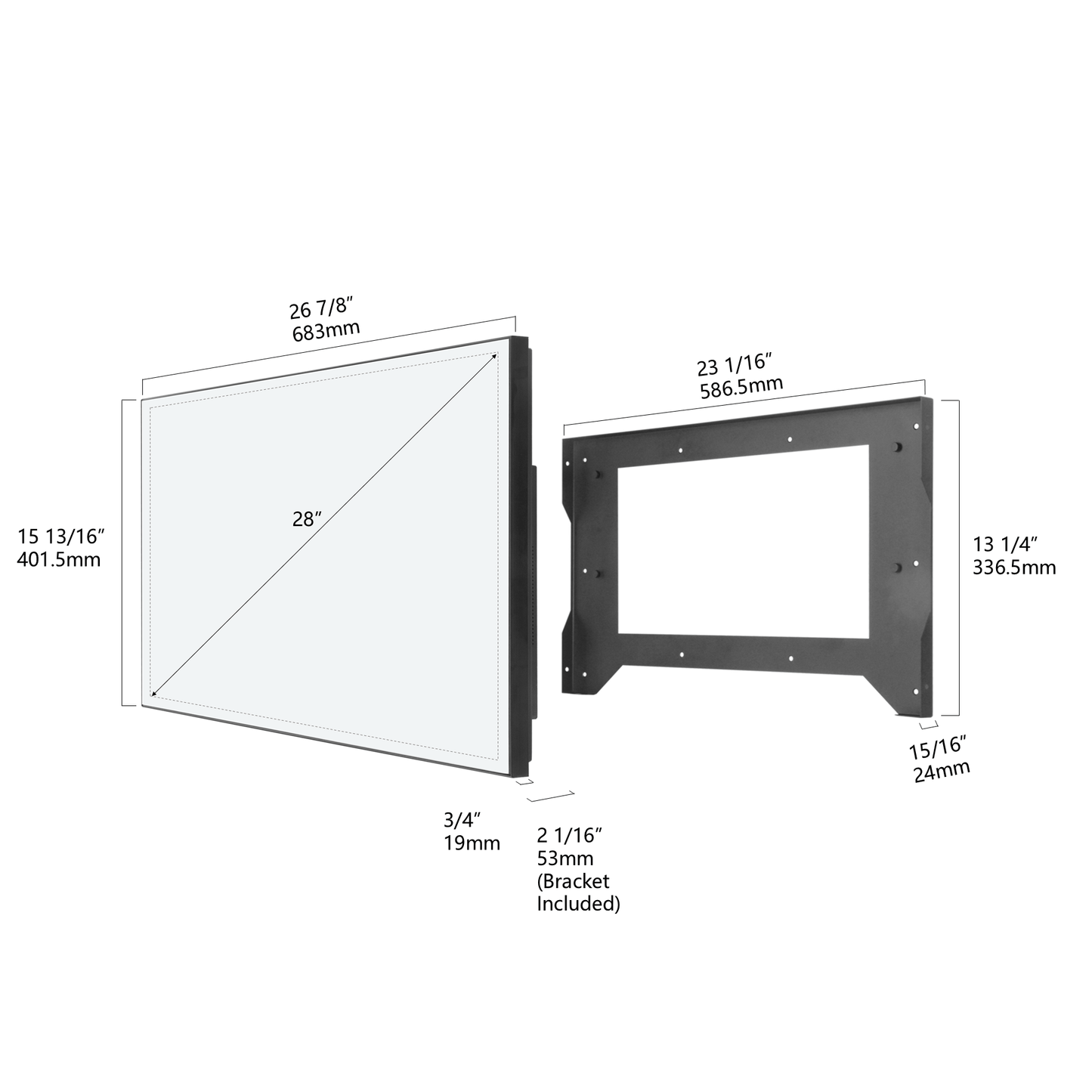 Soulaca 28 inch Google Smart Mirror LED TV for Bathroom Waterproof 4K Television Shower Use-Soulaca
