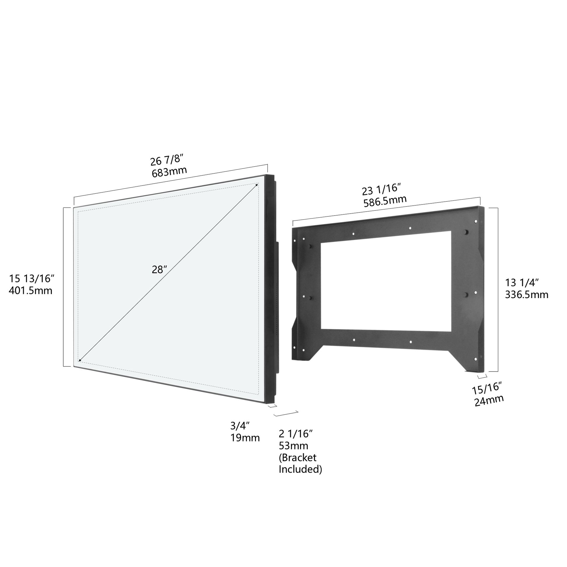 Soulaca 28 inch Google Smart Mirror LED TV for Bathroom Waterproof 4K Television Shower Use-Soulaca
