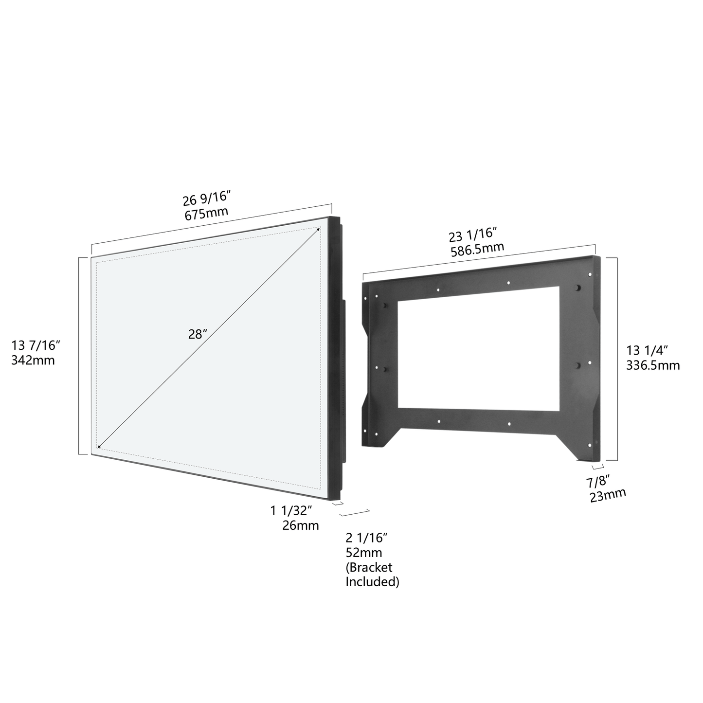 Soulaca 28″ 4K Ultra HD Smart Mirror TV – webOS | IP65 Waterproof IP65 | Hotel & Home Use-Soulaca