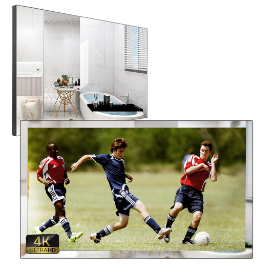 Soulaca 32 inches Mirror TV webOS Voice Control DTV System Waterproof Bathroom 4K Television Hotel
