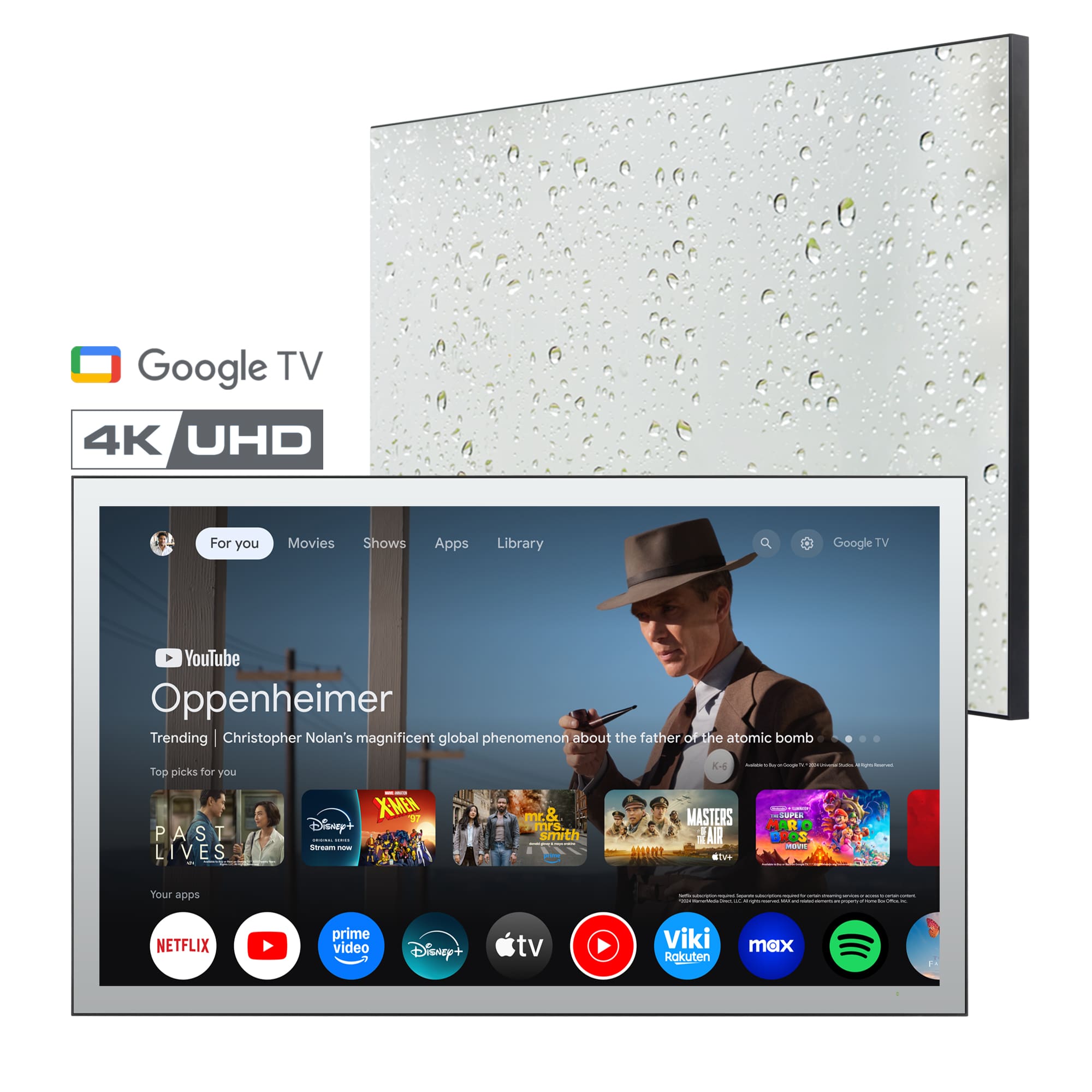 Soulaca 32-inch Waterproof Smart Mirror TV - Ultra HD 4K Licensed