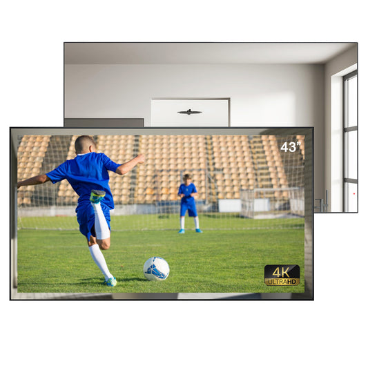 Soulaca 43″ 4K Ultra HD Smart Mirror TV webOS Waterproof Voice Control Magic Remote for Hotel Decoration Bathroom-Soulaca
