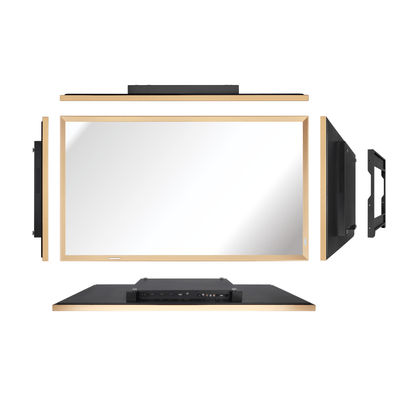 Soulaca 43” 4K UHD Art Frame Mirror TV – Champagne Gold Aluminum Frame | webOS Hub Smart TV