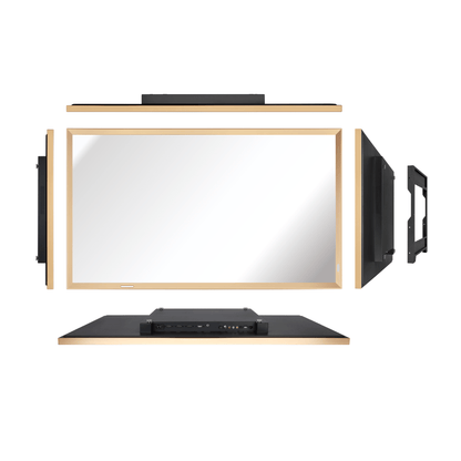 Soulaca 55" Golden Frame 4K UHD Waterproof Smart Mirror TV | webOS Voice Control Bathroom TV