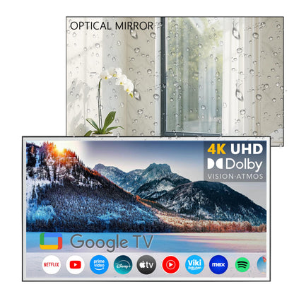 Soulaca 43 inches 4K Smart Mirror Google TV  Voice Control Waterproof IP65 Bathroom/Spa/Indoor Display-Soulaca