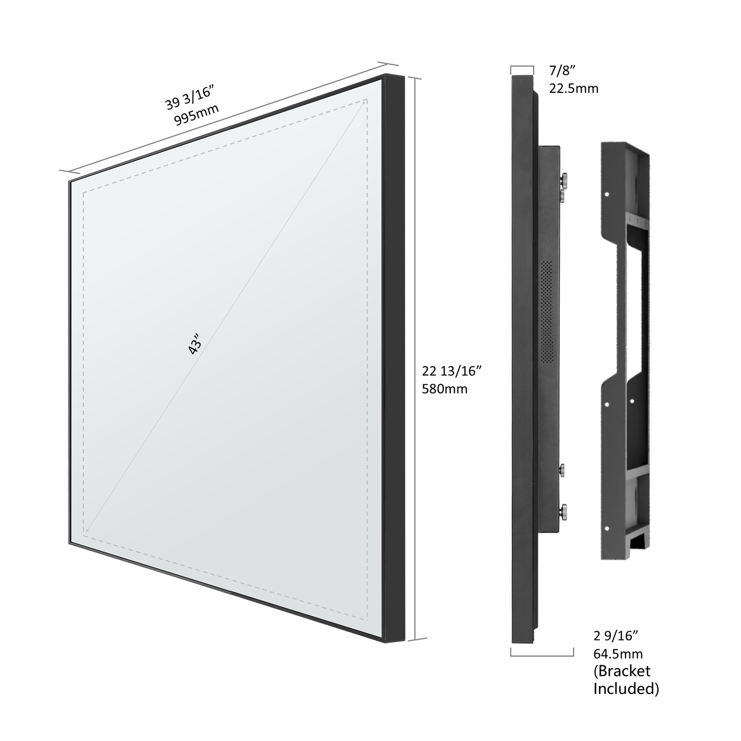 Soulaca 43″ 4K Smart Mirror TV – Google TV & Voice Control • Waterproof IP65 • Bathroom/Spa/Indoor Display-Soulaca