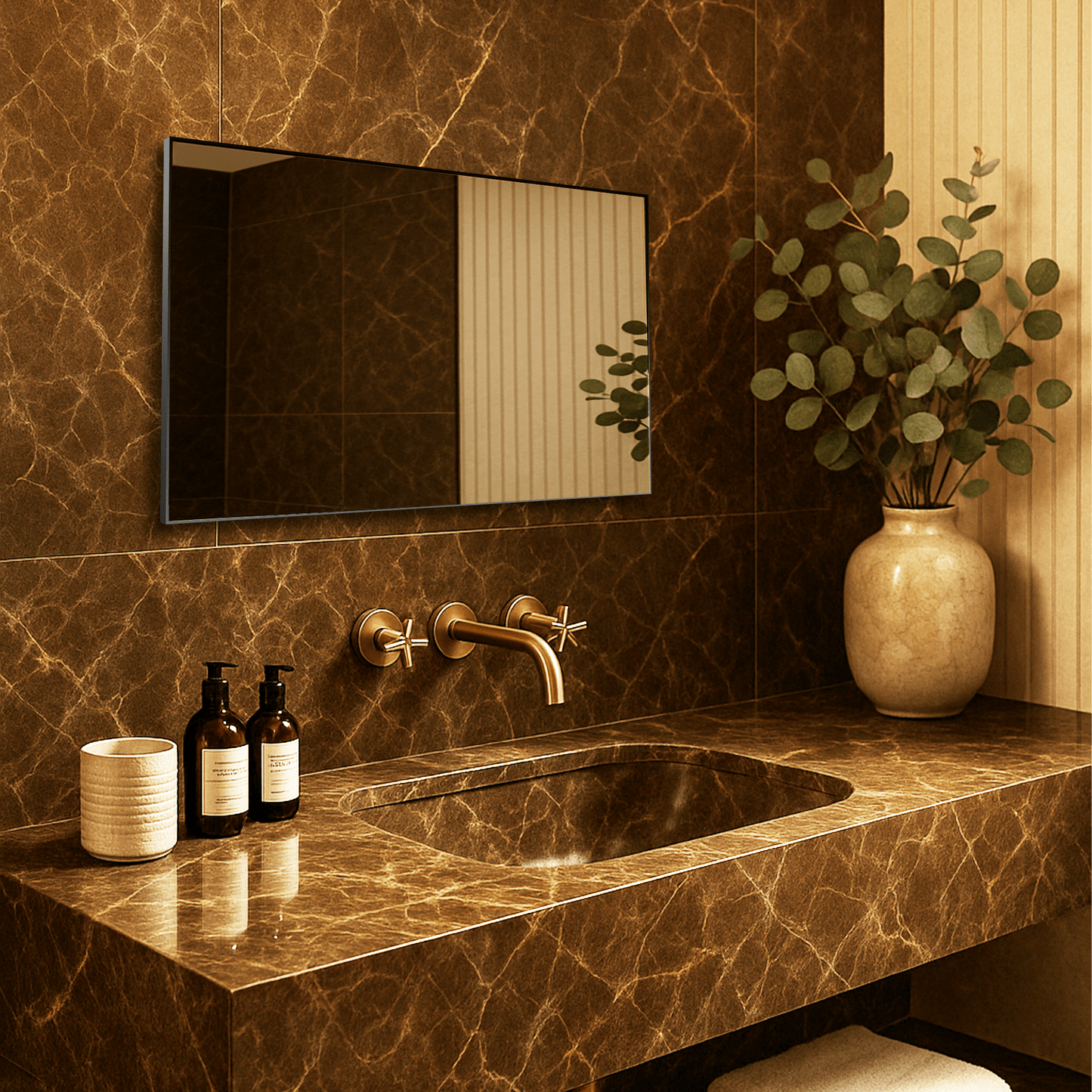 Soulaca 43 inches 4K Smart Mirror Google TV  Voice Control Waterproof IP65 Bathroom/Spa/Indoor Display-Soulaca