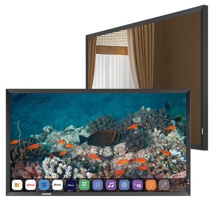 Soulaca 55" Golden Frame 4K UHD Waterproof Smart Mirror TV | webOS Voice Control Bathroom TV