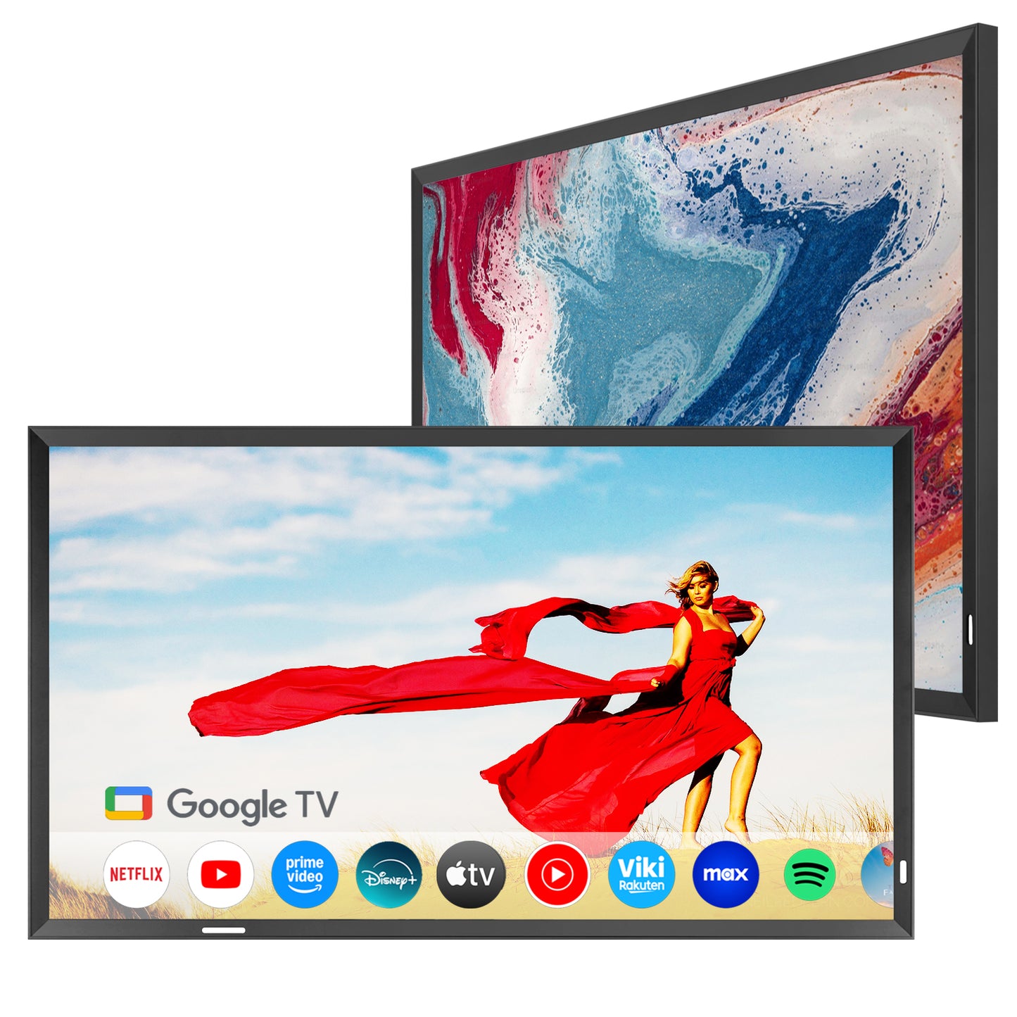 Soulaca 43" 4K Smart Mirror TV with Champagne Gold Frame – Ideal for Fireplace, Bathroom & Hotel Decoration | Waterproof Google TV with Voice Control