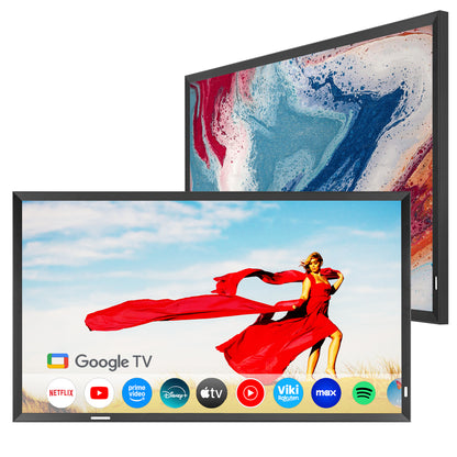 Soulaca 43" 4K Smart Mirror TV with Champagne Gold Frame – Ideal for Fireplace, Bathroom & Hotel Decoration | Waterproof Google TV with Voice Control