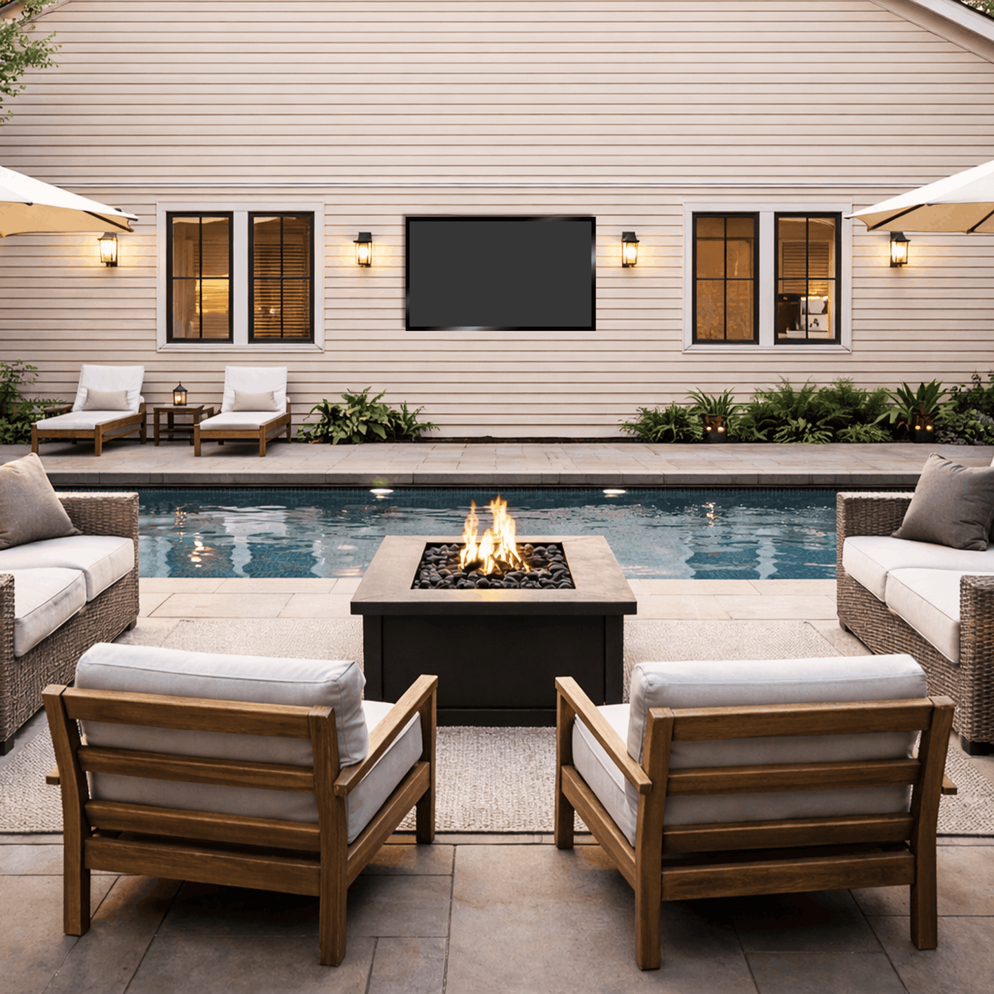 Soulaca 55-inch 2000+ Nits Full Sun Outdoor TV – 4K UHD Waterproof Smart webOS TV, Weatherproof, Voice Control, for Patio Pool Garden BBQ (2025 Model)