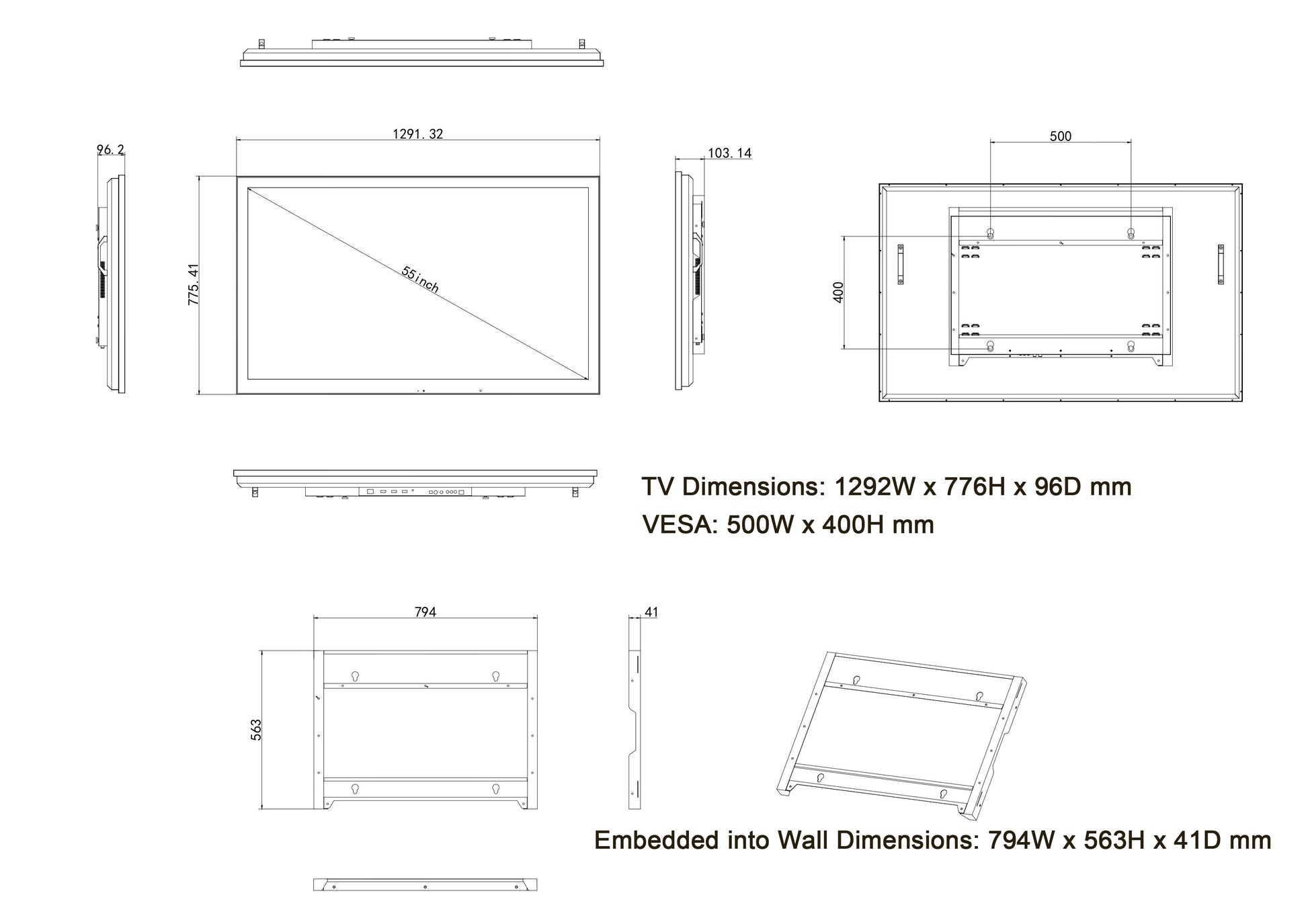 Soulaca 55 inches Waterproof Outdoor TV for Patio BBQ Entertainment webOS System Voice Control DTV Tuner-Soulaca