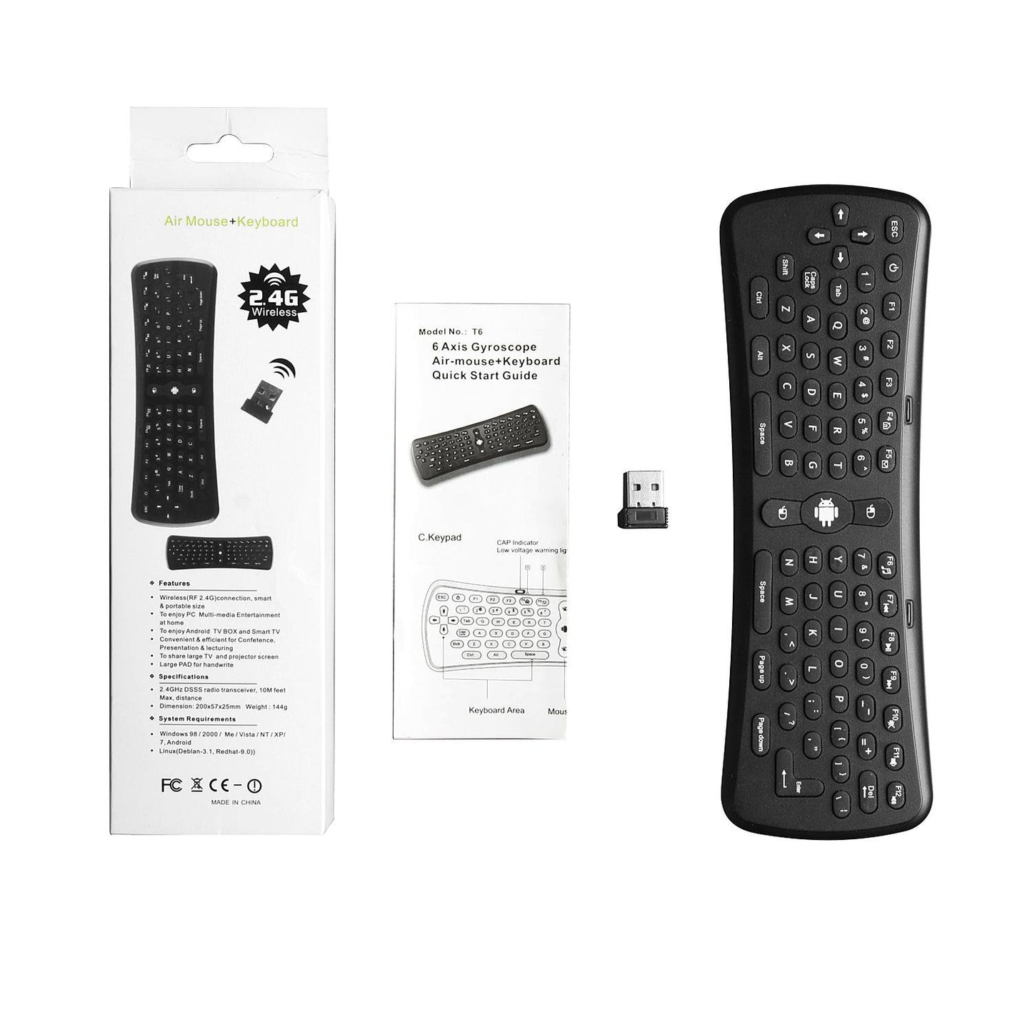 Soulaca Android TV Remote Controller RF 2.4G Wireless Air Mouse Keyboard Accessorie