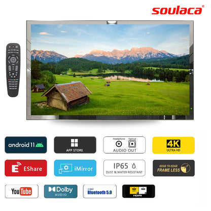 Soulaca 43 inches 4K Smart Vanishing Mirror LED TV for Bathroom Android System Waterproof IP65 SPA-Soulaca
