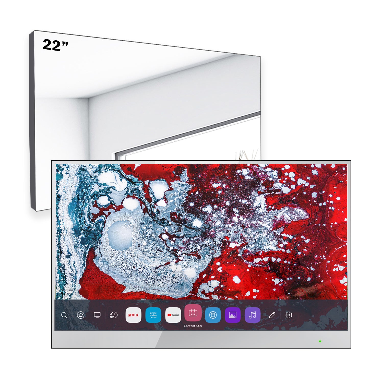 Soulaca 22 inch Waterproof Smart Mirror TV with webOS & Voice