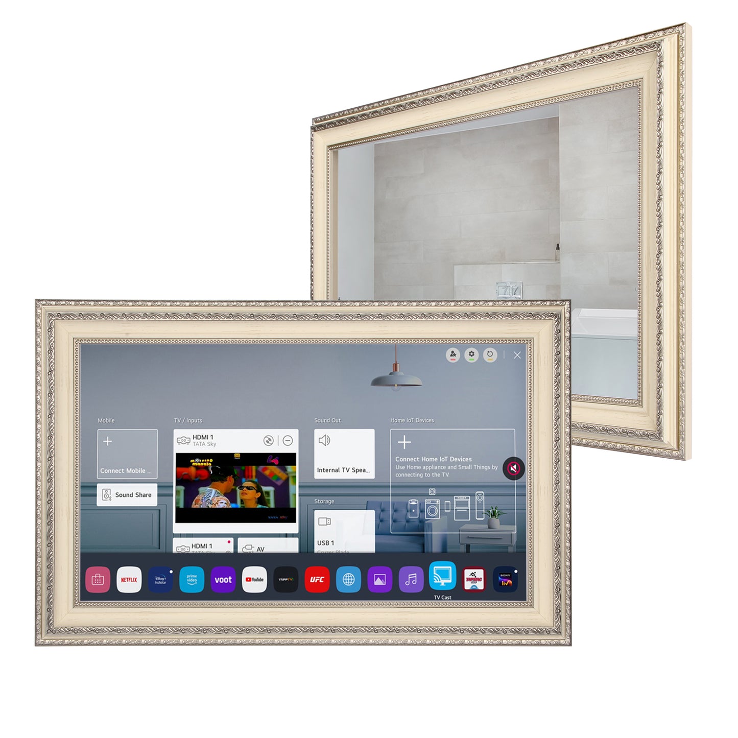 Soulaca 27 inch Smart Bathroom TV Magic Mirror LED TV webOS System Built-in Voice Control-Soulaca