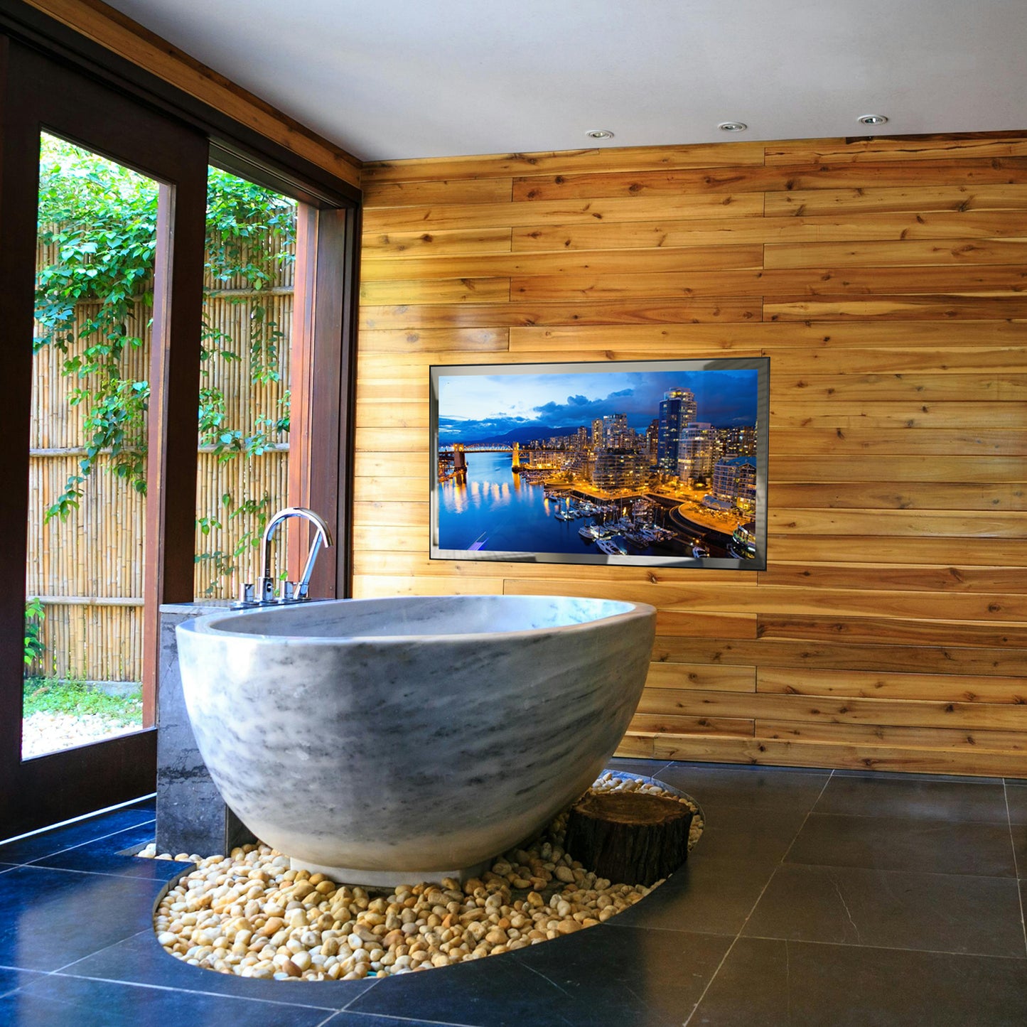 Soulaca Big Screen 43 inches 4K Screen Smart Mirror Google TV Waterproof for Bathroom SPA Indoor Advertising-Soulaca