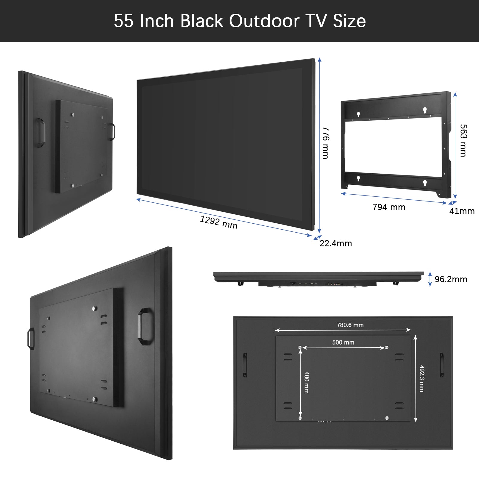 Soulaca 55 inches Waterproof Outdoor TV for Patio BBQ Entertainment webOS System Voice Control DTV Tuner-Soulaca