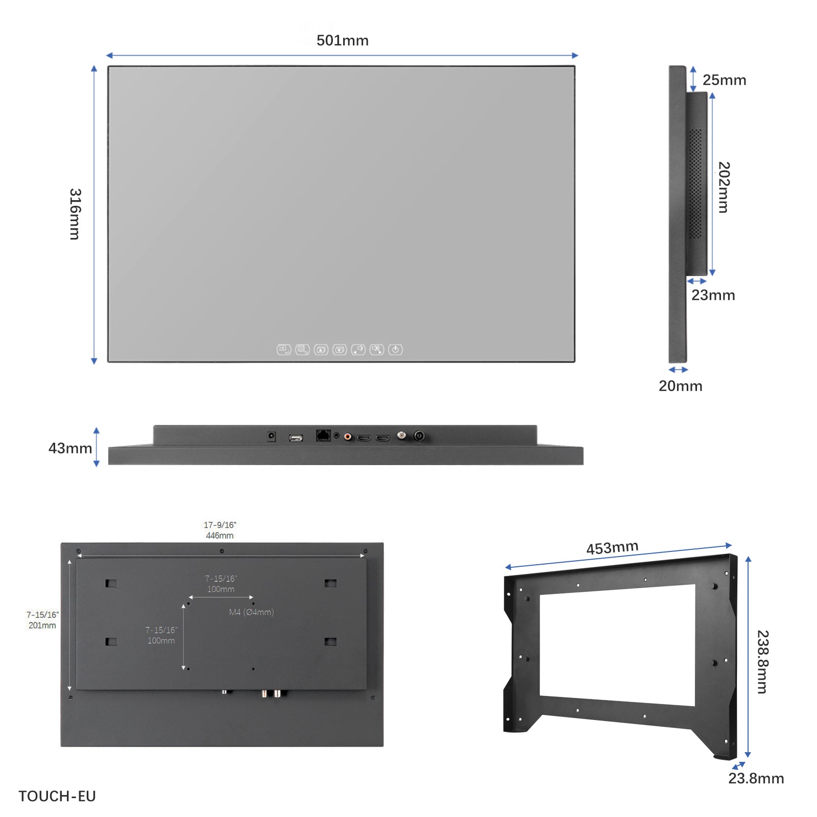 Soulaca 22 inch Touchscreen Bathroom Mirror Smart TV Waterproof with WiFi for SPA Shower Hotel-Soulaca