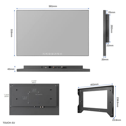 Soulaca 22 inch Touchscreen Bathroom Mirror Smart TV Waterproof with WiFi for SPA Shower Hotel-Soulaca