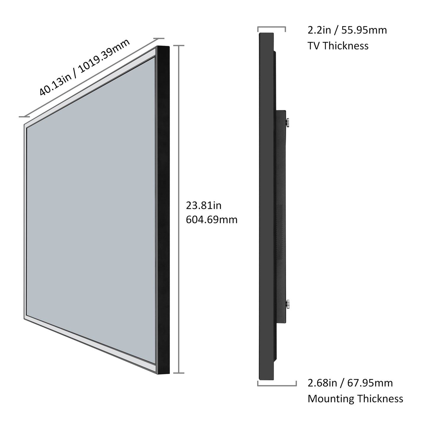 Soulaca 43 inch webOS Mirror TV with LED Light 4K UHD Built-in Apps for Spa Makeup Station-Soulaca