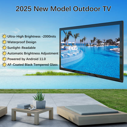 Soulaca 55 inches Waterproof Smart Android Outdoor TV 2000nits 4K Weatherproof Garden TV-Soulaca