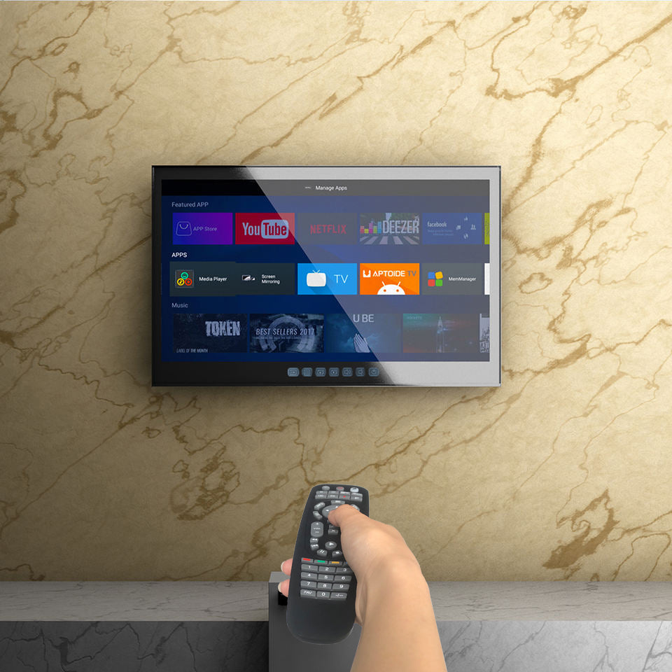 Soulaca 22 inch Touchscreen Bathroom Mirror Smart TV Waterproof with WiFi for SPA Shower Hotel-Soulaca