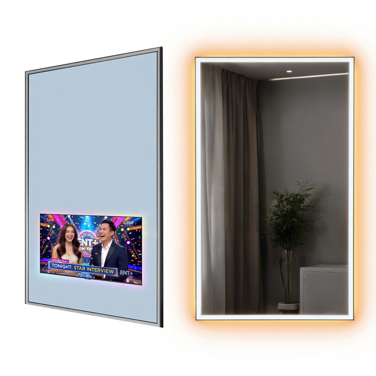 Soulaca 22" Smart Mirror Display with webOS – LED Lighted Salon Mirror Screen for Barber Shops & Vanity Spaces (Voice Control, Full HD Monitor)-Soulaca