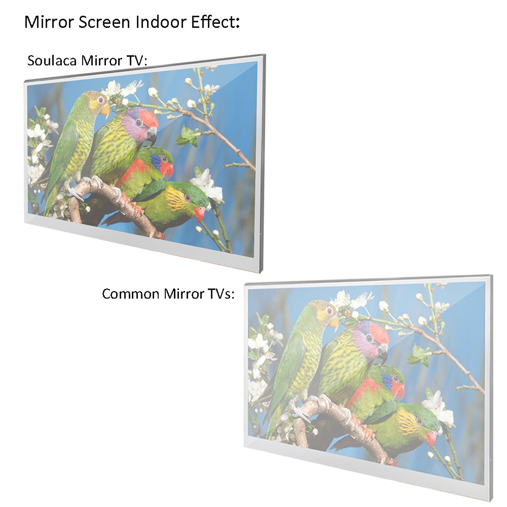 Soulaca 22 inch Smart Mirror LED TV Bathroom Shower Waterproof Television WiFi Bluetooth ATSC DVB DTV-Soulaca