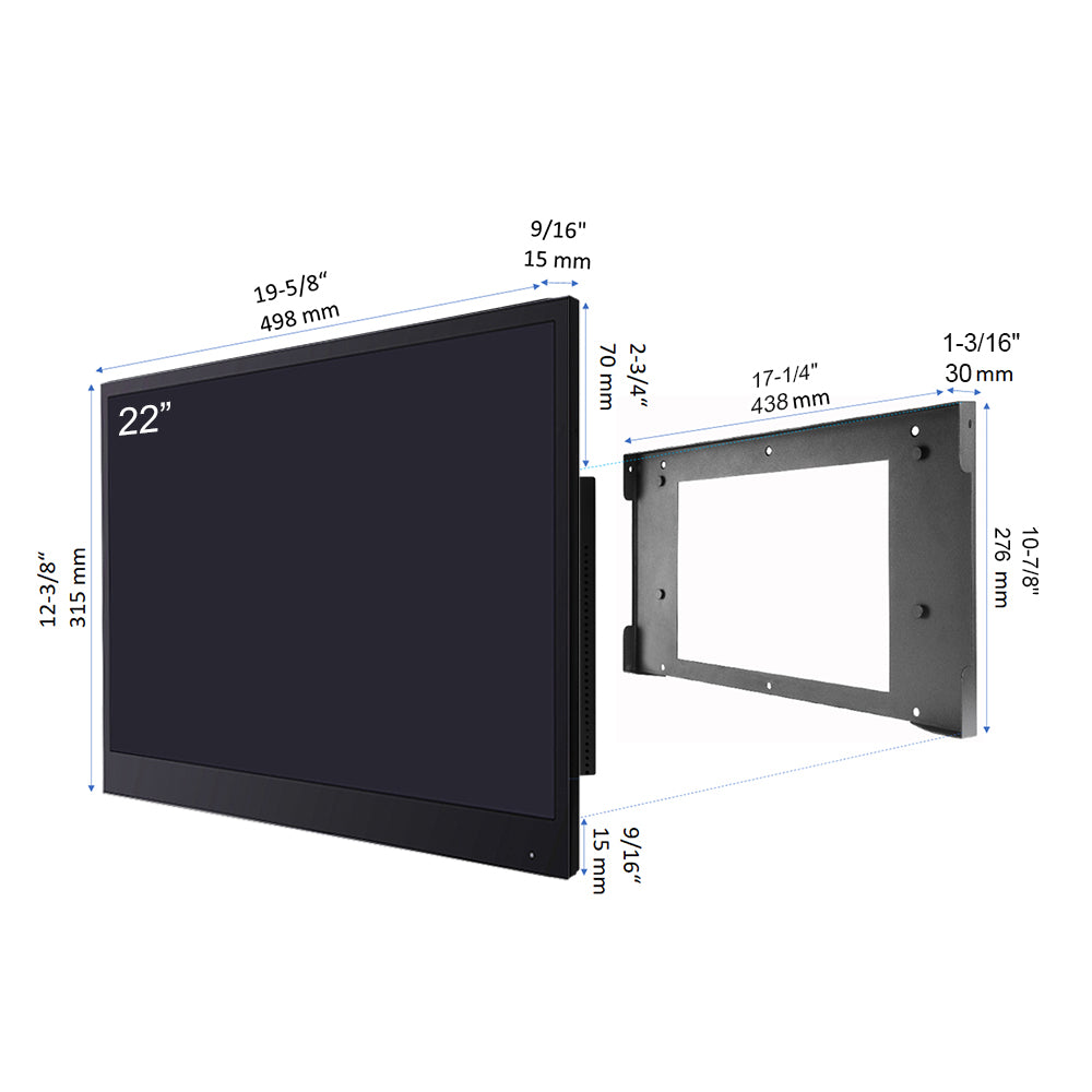 Soulaca 22 inch Smart Bathroom Mirror LED TV with WiFi Bluetooth Waterproof Shower TV Decoration-Soulaca