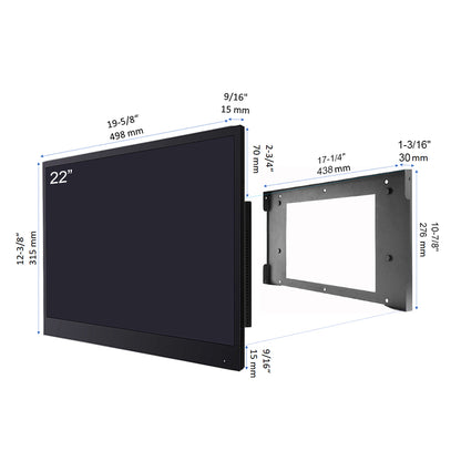 Soulaca 22 inch Smart Bathroom Mirror LED TV with WiFi Bluetooth Waterproof Shower TV Decoration-Soulaca
