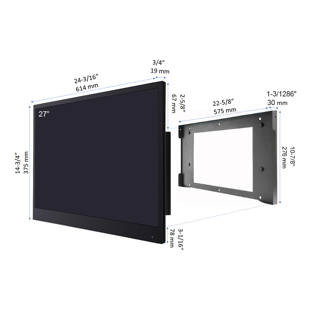Soulaca 27 inch Black Color Smart TV Bathroom Waterproof for SPA Hotel Android Television-Soulaca