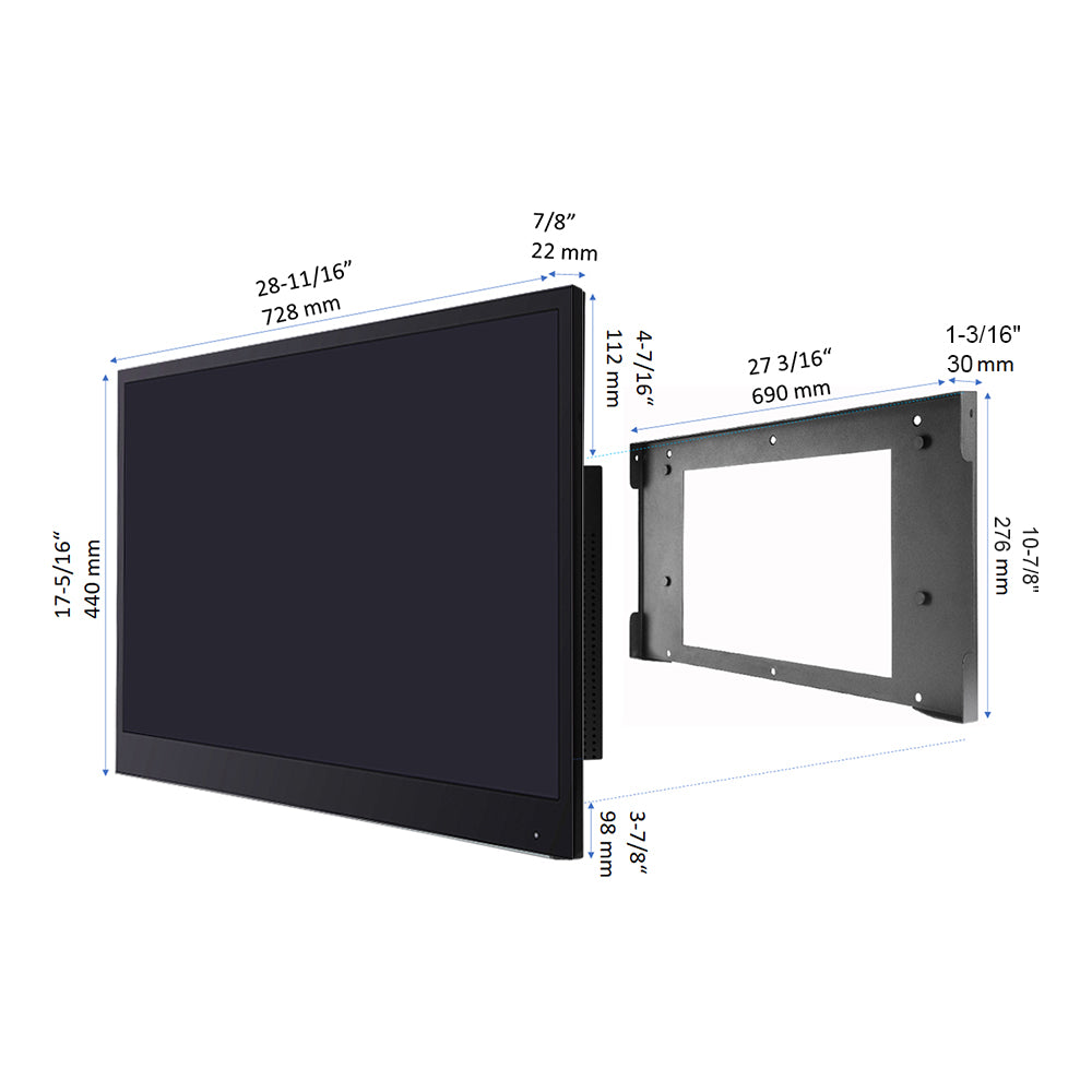 Soulaca 32 inches Smart Black Color TV for Bathroom Hotel Advertising LED Television Waterproof-Soulaca