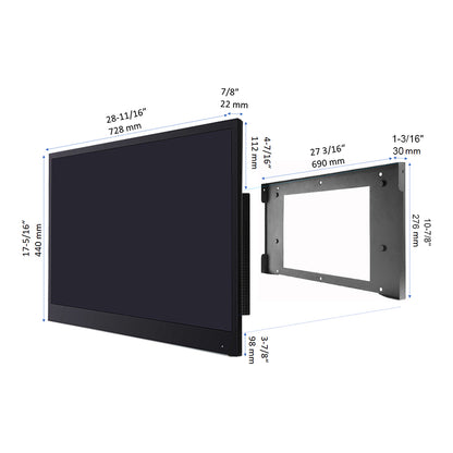 Soulaca 32 inches Smart Black Color TV for Bathroom Hotel Advertising LED Television Waterproof-Soulaca