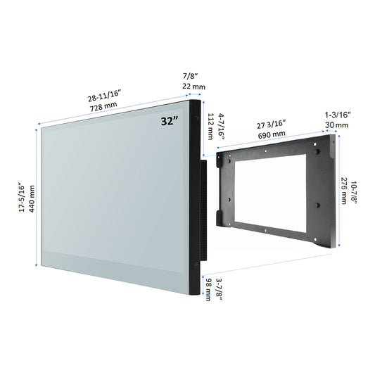 Soulaca 32 inches Smart Black Color TV for Bathroom Hotel Advertising LED Television Waterproof-Soulaca