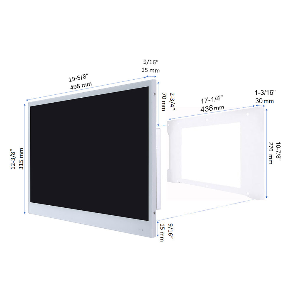 Soulaca 22 inch Smart Bathroom Mirror LED TV with WiFi Bluetooth Waterproof Shower TV Decoration-Soulaca